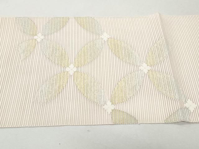 平和屋着物＊夏物　八寸名古屋帯　絽綴れ　七宝文　金銀糸　正絹　逸品　CAAW6875fb