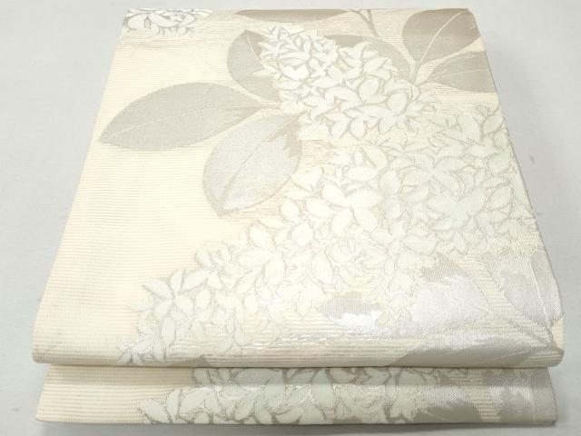 平和屋着物＊夏物 九寸開き名古屋帯 枝花文 銀糸 正絹 逸品 CAAW6890fb