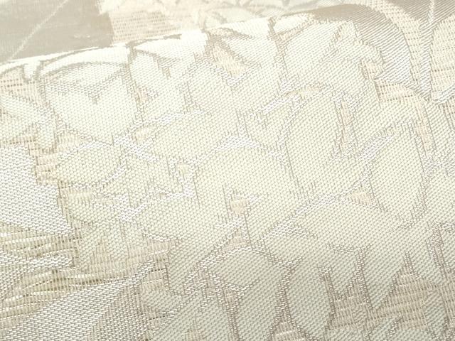 平和屋着物＊夏物 九寸開き名古屋帯 枝花文 銀糸 正絹 逸品 CAAW6890fb