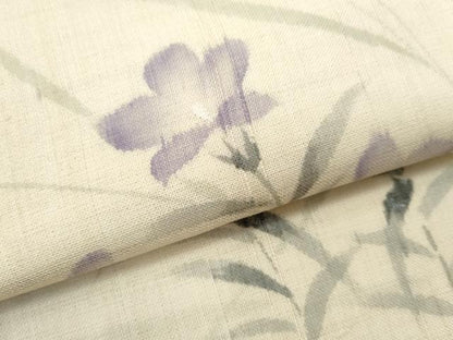 平和屋着物＊夏物 九寸開き名古屋帯 枝花文 銀彩 正絹 逸品 CAAW6892fb