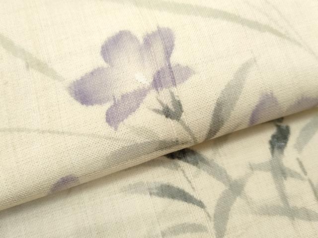 平和屋着物＊夏物 九寸開き名古屋帯 枝花文 銀彩 正絹 逸品 CAAW6892fb