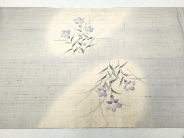 平和屋着物＊夏物 九寸開き名古屋帯 枝花文 銀彩 正絹 逸品 CAAW6892fb