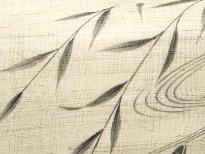 平和屋着物＊夏物 九寸名古屋帯 作家物 手描き 流水舟枝葉文 麻 逸品 CAAW6895fb