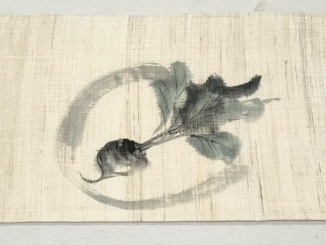 平和屋着物＊夏物 九寸名古屋帯 手描き 成り物 麻 逸品 CAAW6896fb
