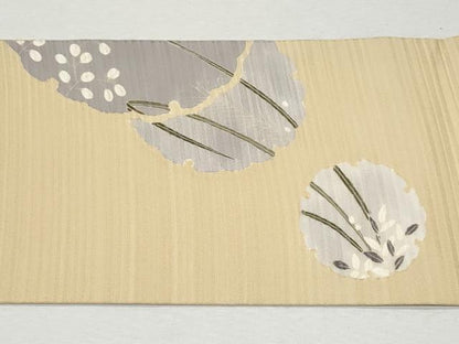 平和屋着物＊夏物 九寸名古屋帯 変わり絽 雪輪枝葉文 正絹 逸品 CAAW6897fb