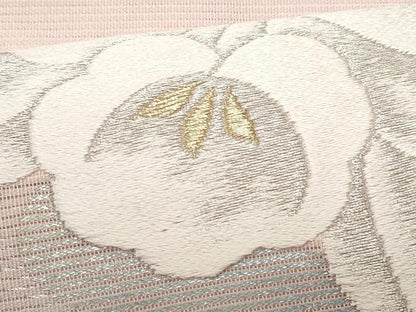 平和屋着物＊夏物　九寸名古屋帯　流水花文　金銀糸　正絹　逸品　CAAW6903fb