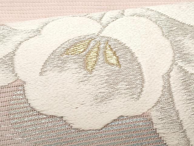 平和屋着物＊夏物　九寸名古屋帯　流水花文　金銀糸　正絹　逸品　CAAW6903fb