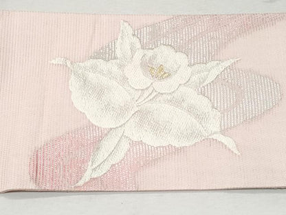 平和屋着物＊夏物　九寸名古屋帯　流水花文　金銀糸　正絹　逸品　CAAW6903fb