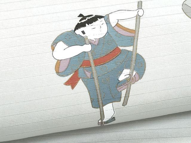 平和屋着物＊夏物 九寸名古屋帯 童子 金彩 正絹 逸品 CAAW6905fb