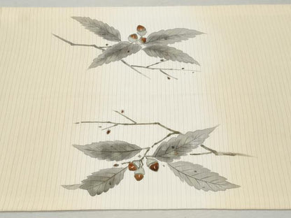 平和屋着物＊夏物　九寸開き名古屋帯　作家物　枝葉に休み鳥　正絹　逸品　CAAW6906fb