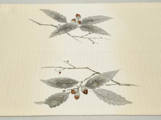 平和屋着物＊夏物　九寸開き名古屋帯　作家物　枝葉に休み鳥　正絹　逸品　CAAW6906fb