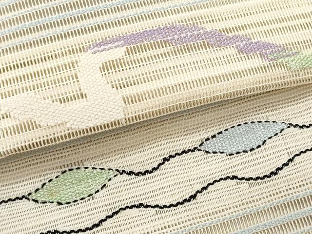 平和屋着物＊夏物 八寸名古屋帯 絽綴れ 横段吉祥文 金銀糸 正絹 逸品 CAAW6909fb