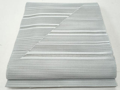 平和屋着物＊夏物　八寸名古屋帯　絽綴れ　横段文　灰青色　正絹　逸品　CAAW6910fb