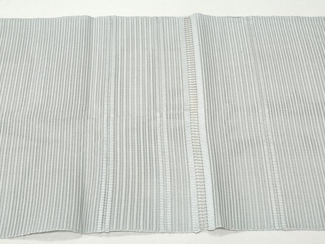 平和屋着物＊夏物　八寸名古屋帯　絽綴れ　横段文　灰青色　正絹　逸品　CAAW6910fb