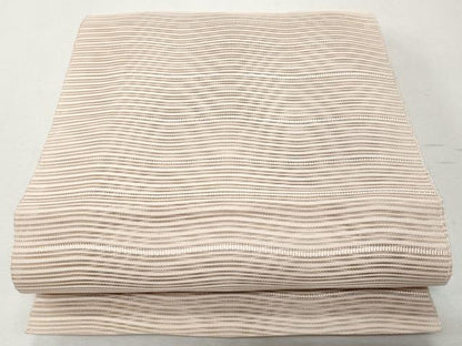 平和屋着物＊夏物 八寸名古屋帯 絽綴れ よろけ縞 洗柿色 正絹 逸品 CAAW6911fb