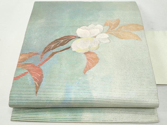 平和屋着物＊夏物 九寸名古屋帯 枝花文 銀糸 正絹 逸品 CAAW6913fb