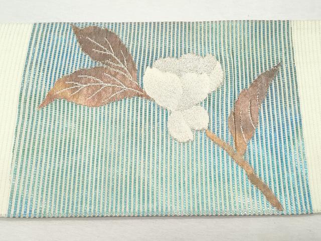 平和屋着物＊夏物 九寸名古屋帯 枝花文 銀糸 正絹 逸品 CAAW6913fb