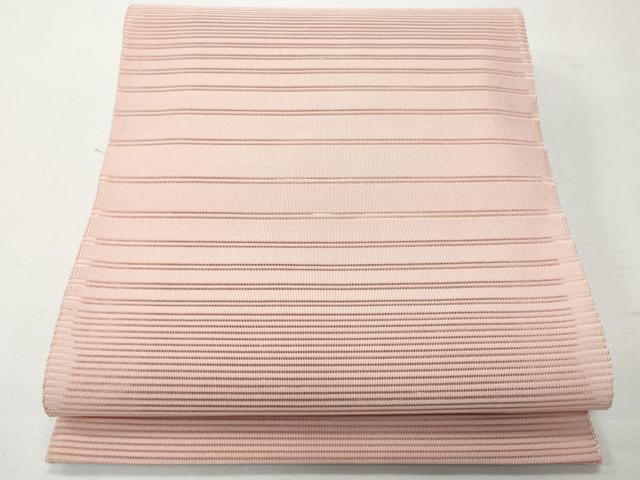 平和屋着物＊夏物 八寸名古屋帯 絽綴れ 横段文 珊瑚色 正絹 逸品 CAAW6914fb