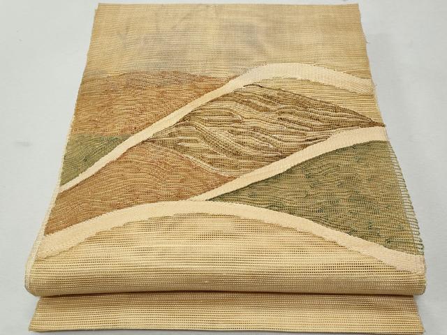 平和屋着物＊夏物 八寸名古屋帯 抽象文 正絹 逸品 CAAW6922fb
