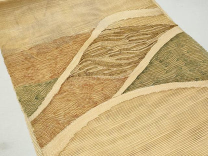 平和屋着物＊夏物 八寸名古屋帯 抽象文 正絹 逸品 CAAW6922fb