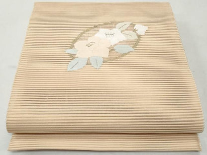 平和屋着物＊夏物 八寸名古屋帯 絽綴れ 草花文 金糸 正絹 逸品 CAAW6928fb