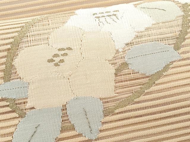 平和屋着物＊夏物 八寸名古屋帯 絽綴れ 草花文 金糸 正絹 逸品 CAAW6928fb
