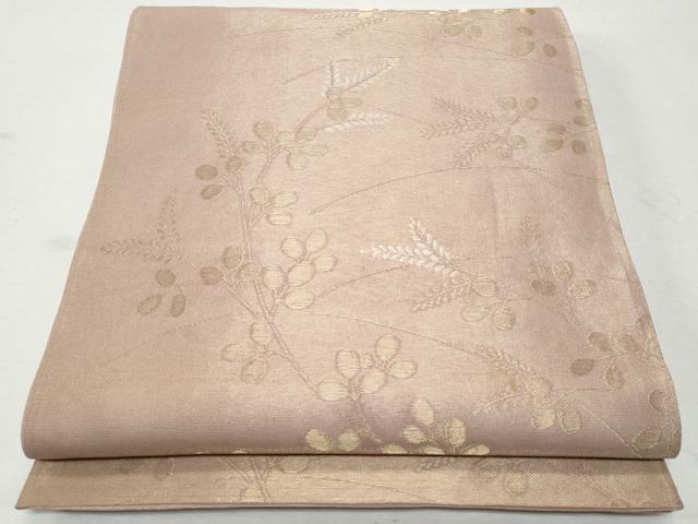 平和屋着物＊夏物 六通柄袋帯 枝葉文 金銀糸 正絹 逸品 CAAW6931fb