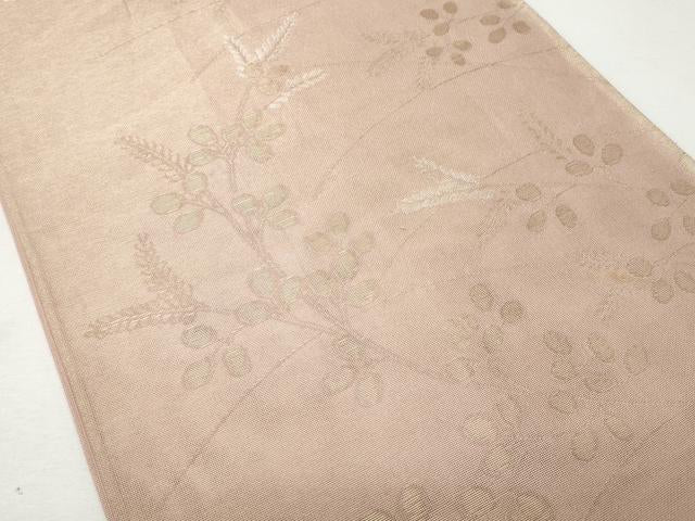 平和屋着物＊夏物 六通柄袋帯 枝葉文 金銀糸 正絹 逸品 CAAW6931fb