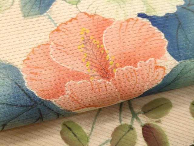 平和屋着物＊夏物 アンティーク 大正ロマン 丸帯 手描き 枝花文 正絹 逸品 CAAW6934fb