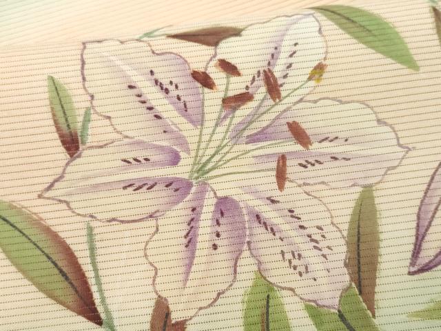 平和屋着物＊夏物 アンティーク 大正ロマン 丸帯 手描き 枝花文 正絹 逸品 CAAW6934fb