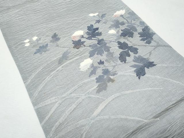 平和屋着物＊夏物 太鼓柄袋帯 すくい織 草花文 正絹 逸品 CAAW6938fb