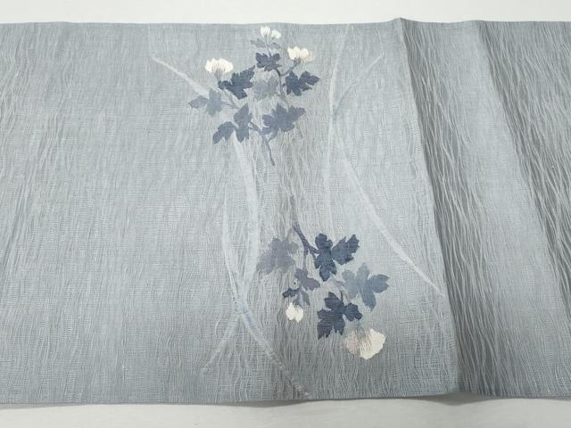 平和屋着物＊夏物 太鼓柄袋帯 すくい織 草花文 正絹 逸品 CAAW6938fb