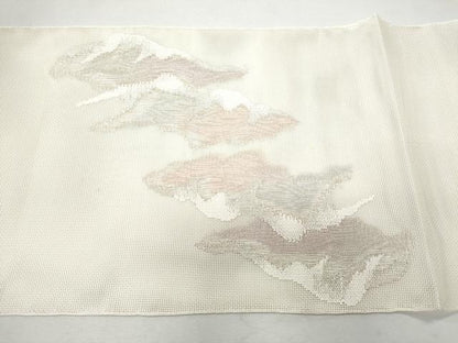 平和屋着物＊夏物 太鼓柄袋帯 遠山文 銀糸 正絹 逸品 CAAW6948fb