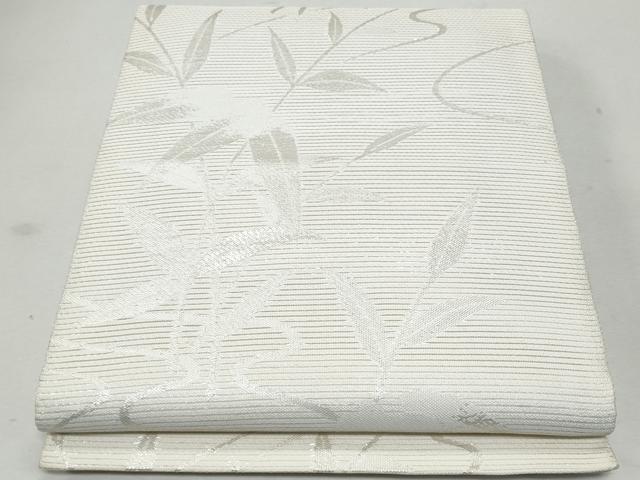 平和屋着物＊夏物 六通柄袋帯 枝葉文 銀糸 正絹 逸品 CAAW6950fb