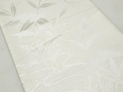 平和屋着物＊夏物 六通柄袋帯 枝葉文 銀糸 正絹 逸品 CAAW6950fb