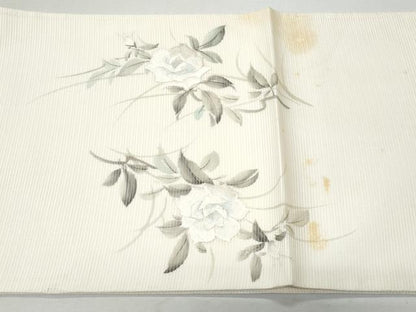 平和屋着物＊夏物 太鼓柄袋帯 手描き 刺繍 草花文 正絹 逸品 CAAW6952fb