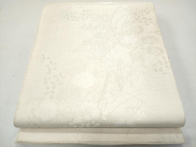平和屋着物＊夏物 六通柄袋帯 秋草文 金糸 正絹 逸品 CAAW6955fb