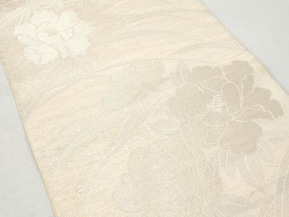 平和屋着物＊夏物 六通柄袋帯 草花文 銀糸 正絹 逸品 未使用 CAAW6956fb