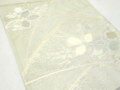平和屋着物＊夏物 六通柄袋帯 枝葉文 金糸 正絹 逸品 CAAW6957fb