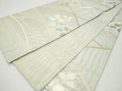 平和屋着物＊夏物 六通柄袋帯 枝葉文 金糸 正絹 逸品 CAAW6957fb