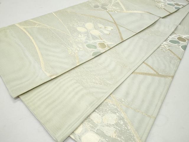 平和屋着物＊夏物 六通柄袋帯 枝葉文 金糸 正絹 逸品 CAAW6957fb