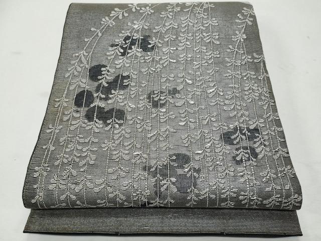 平和屋着物＊夏物 太鼓柄袋帯 枝垂れ柳 銀糸 正絹 逸品 CAAW6958fb