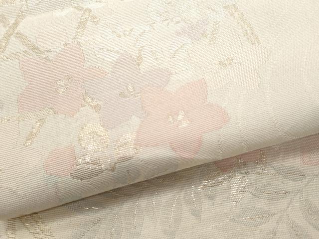 平和屋着物＊夏物 六通柄袋帯 流水籬草花文 金糸 正絹 逸品 CAAW6959fb