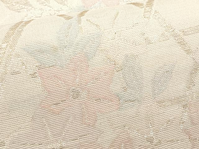 平和屋着物＊夏物 六通柄袋帯 流水籬草花文 金糸 正絹 逸品 CAAW6959fb