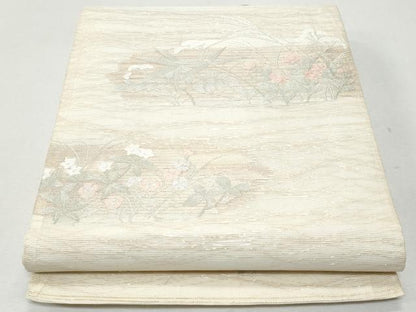 平和屋着物＊夏物 六通柄袋帯 草花文 金銀糸 正絹 逸品 CAAW6965fb