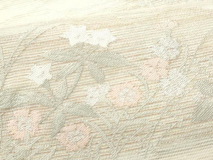 平和屋着物＊夏物 六通柄袋帯 草花文 金銀糸 正絹 逸品 CAAW6965fb