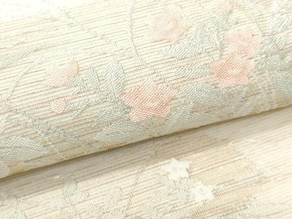 平和屋着物＊夏物 六通柄袋帯 草花文 金銀糸 正絹 逸品 CAAW6965fb