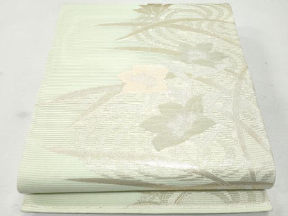 平和屋着物＊夏物 六通柄袋帯 流水草花文 金銀糸 正絹 逸品 CAAW6968fb