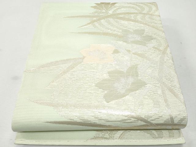 平和屋着物＊夏物 六通柄袋帯 流水草花文 金銀糸 正絹 逸品 CAAW6968fb