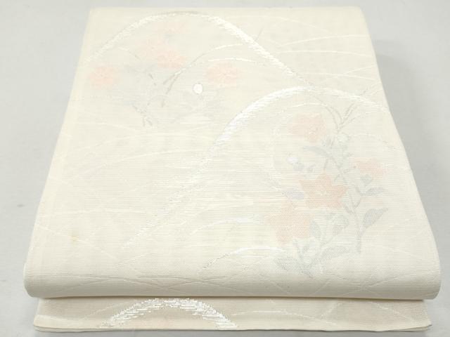 平和屋着物＊夏物 六通柄袋帯 草花文 銀糸 正絹 逸品 CAAW6972fb